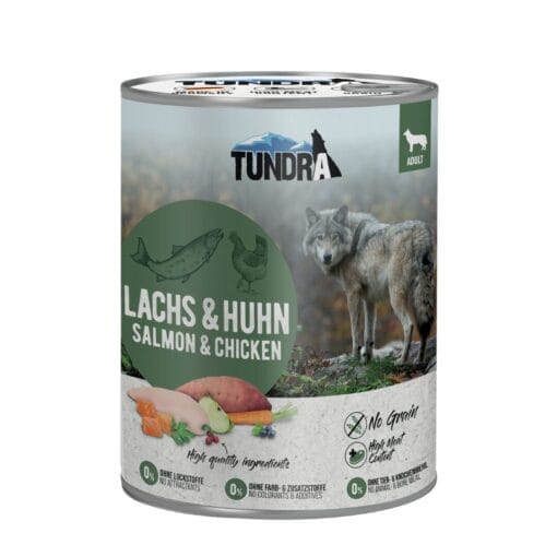Tundra Perro Comida Húmeda Salmón y Pollo Lata individual 800gr